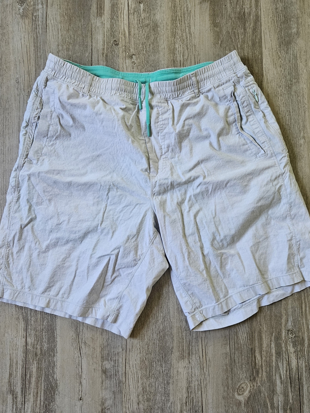 Birddogs Men's Light Beige Lined Cotton Blend Shorts XL Performance Active